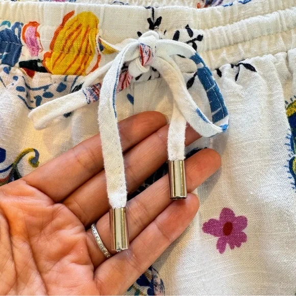 Label Of Love Anthropologie Womens M Tropical Wide Leg Linen Blend Resort Pants - Picture 8 of 16